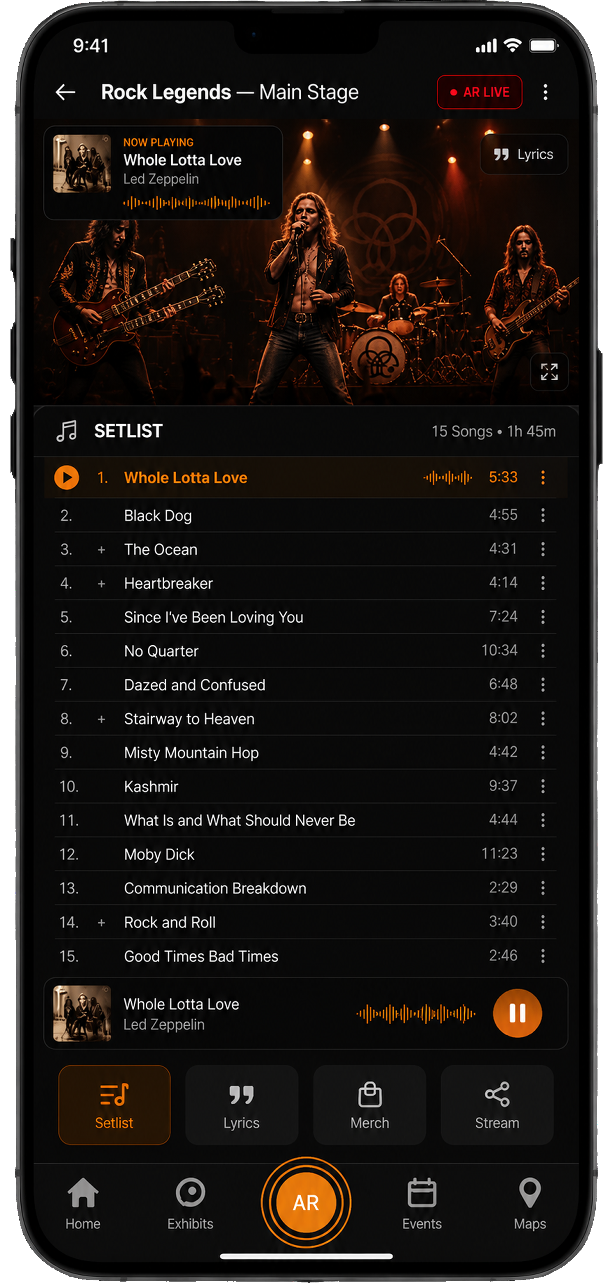 RockX concert setlist