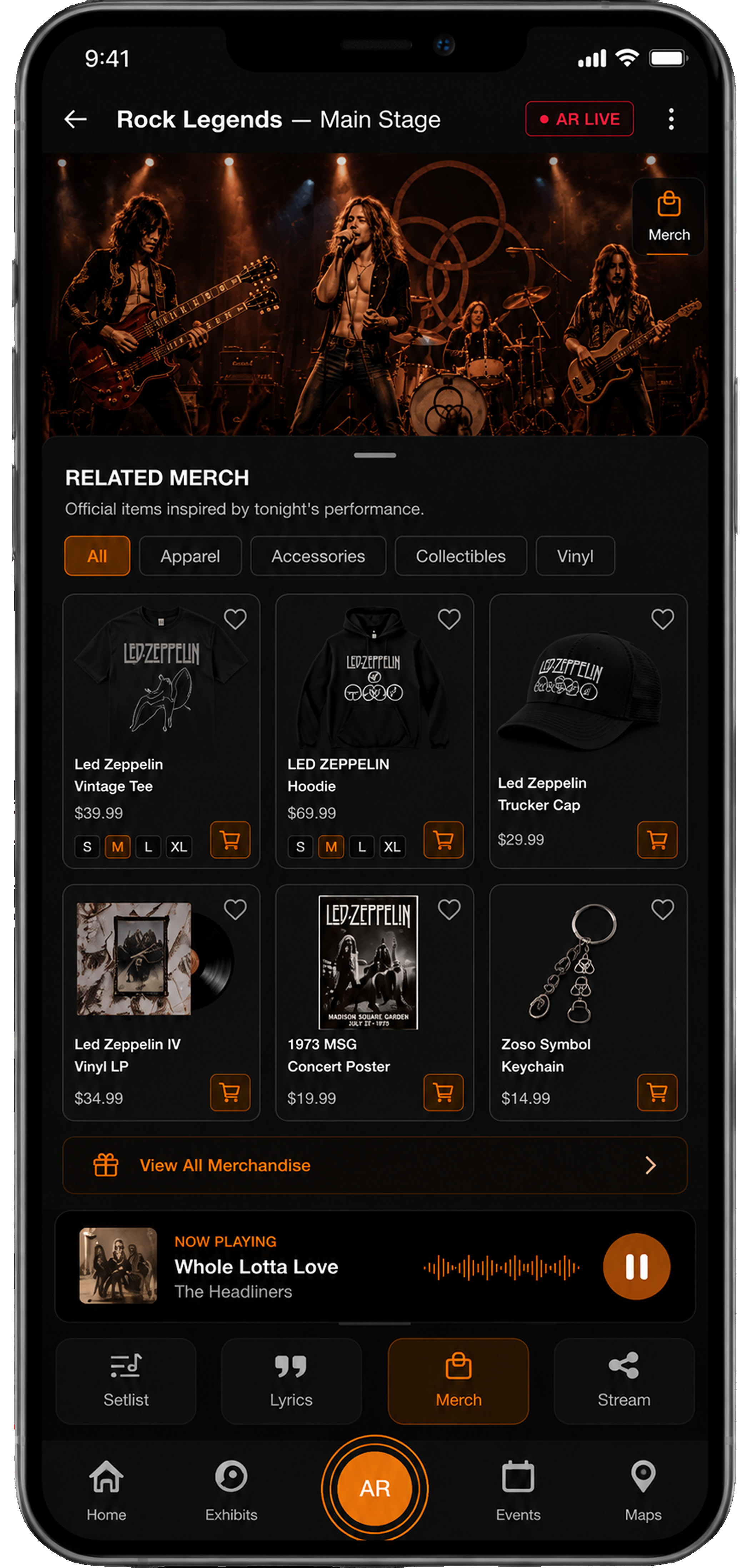 RockX concert details and related merch