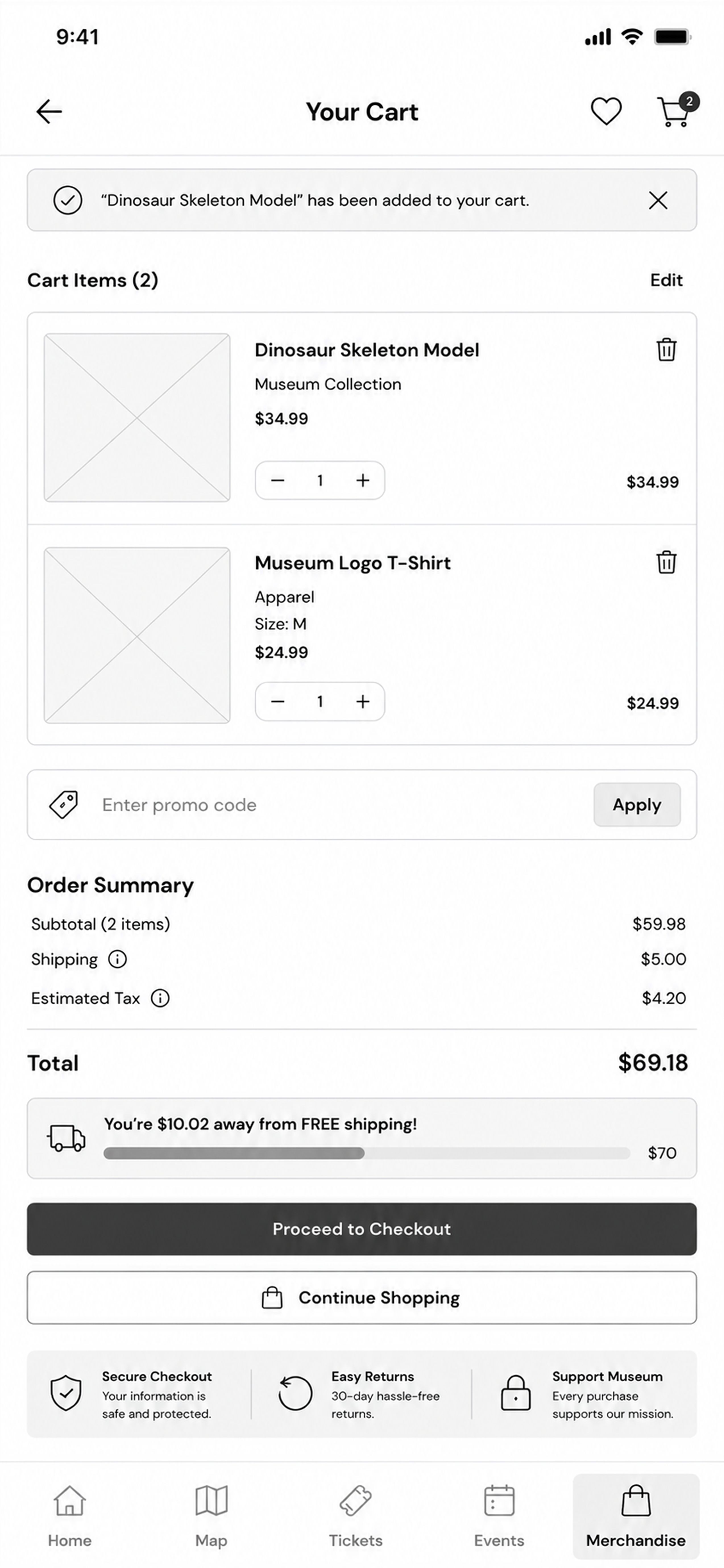RockX cart wireframe